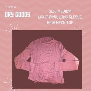 High neck, long sleeve pink top